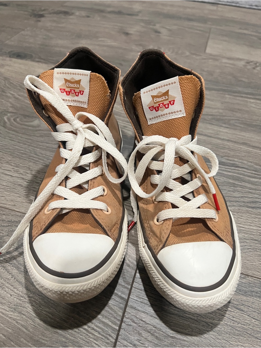 Converse gingerbread Kids Tan High-Top Sneakers with White Laces